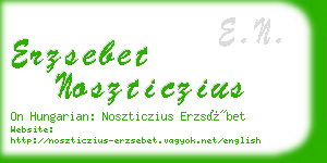 erzsebet noszticzius business card